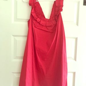 Anthropologie red ruffle-strap dress